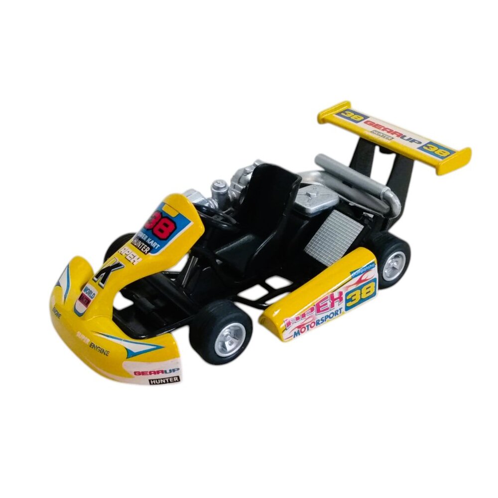 Kintoy Kinsfun 5" Go-Kart Yellow Pull & Go Friction Diecast #38